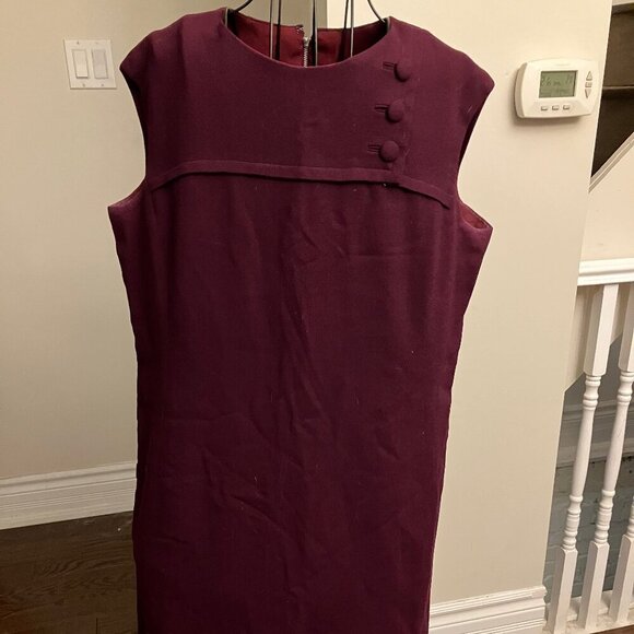 Vintage Burgundy Wool Dress - Picture 1 of 6